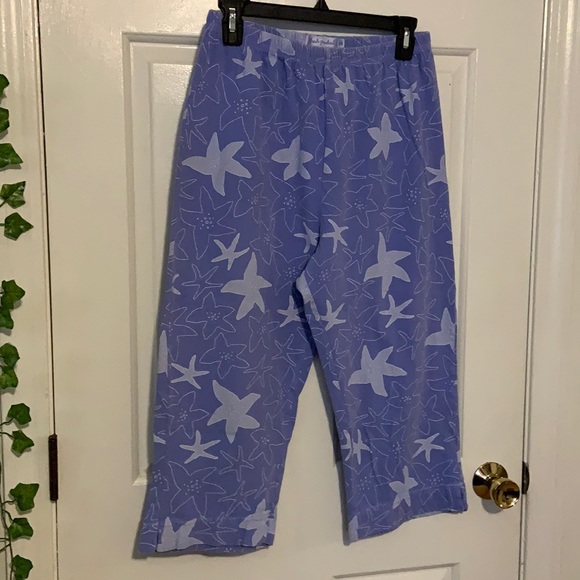 LAST CHANCE 🎃 Fresh Produce Starfish Periwinkle Capri Pants - Picture 1 of 3